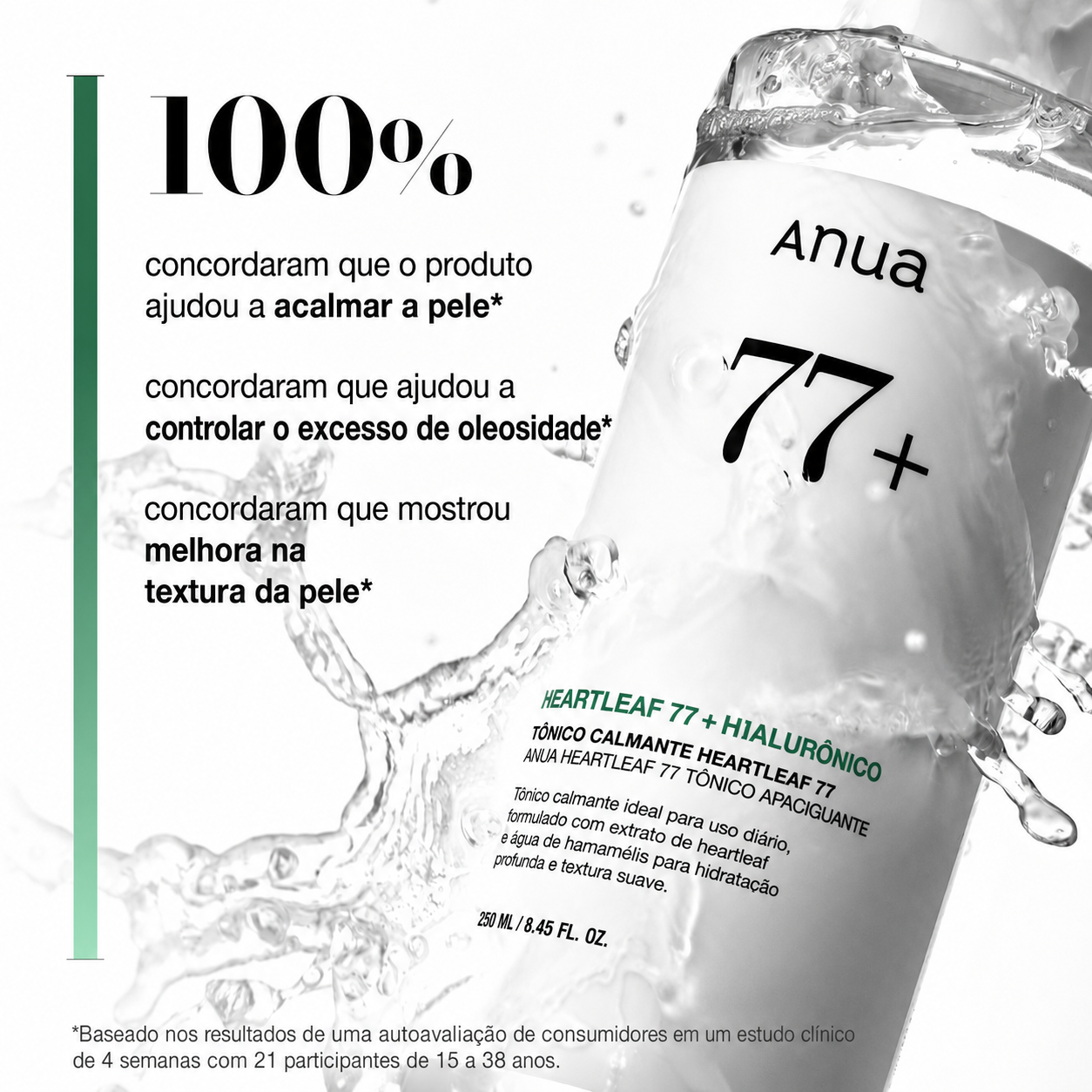 Tônico Facial Ácido Hialurônico Anua Heartleaf 77 Calmante