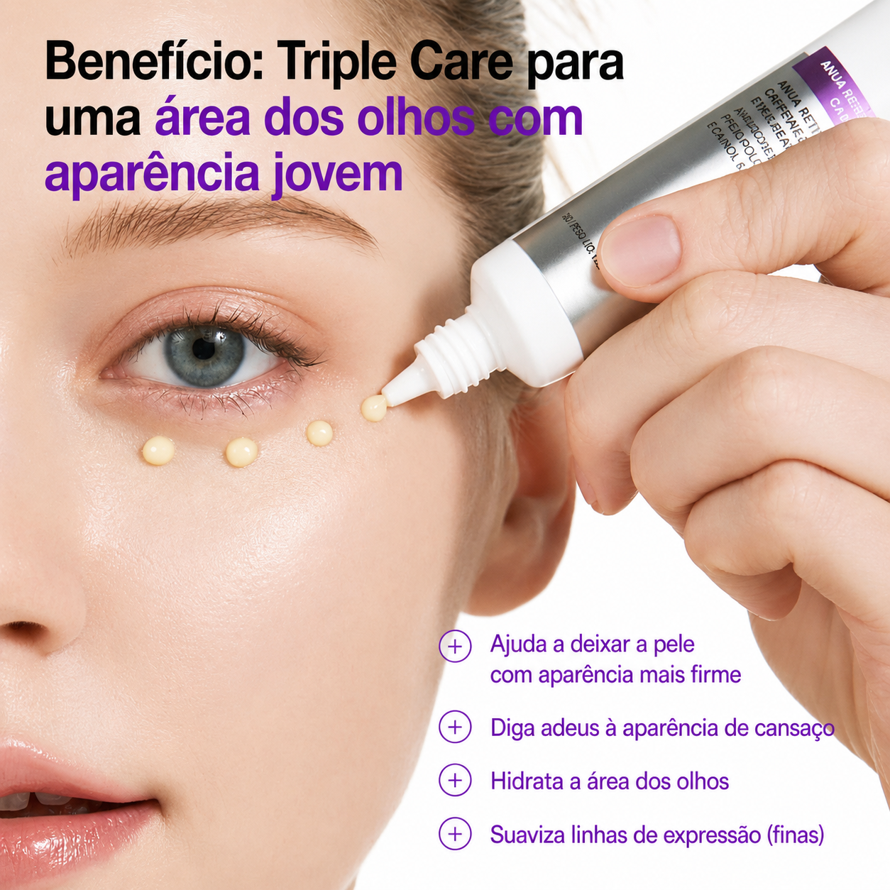 Creme para Olhos Anua | Retinol 0,1% + Cafeína - Olheiras e Linhas Finas