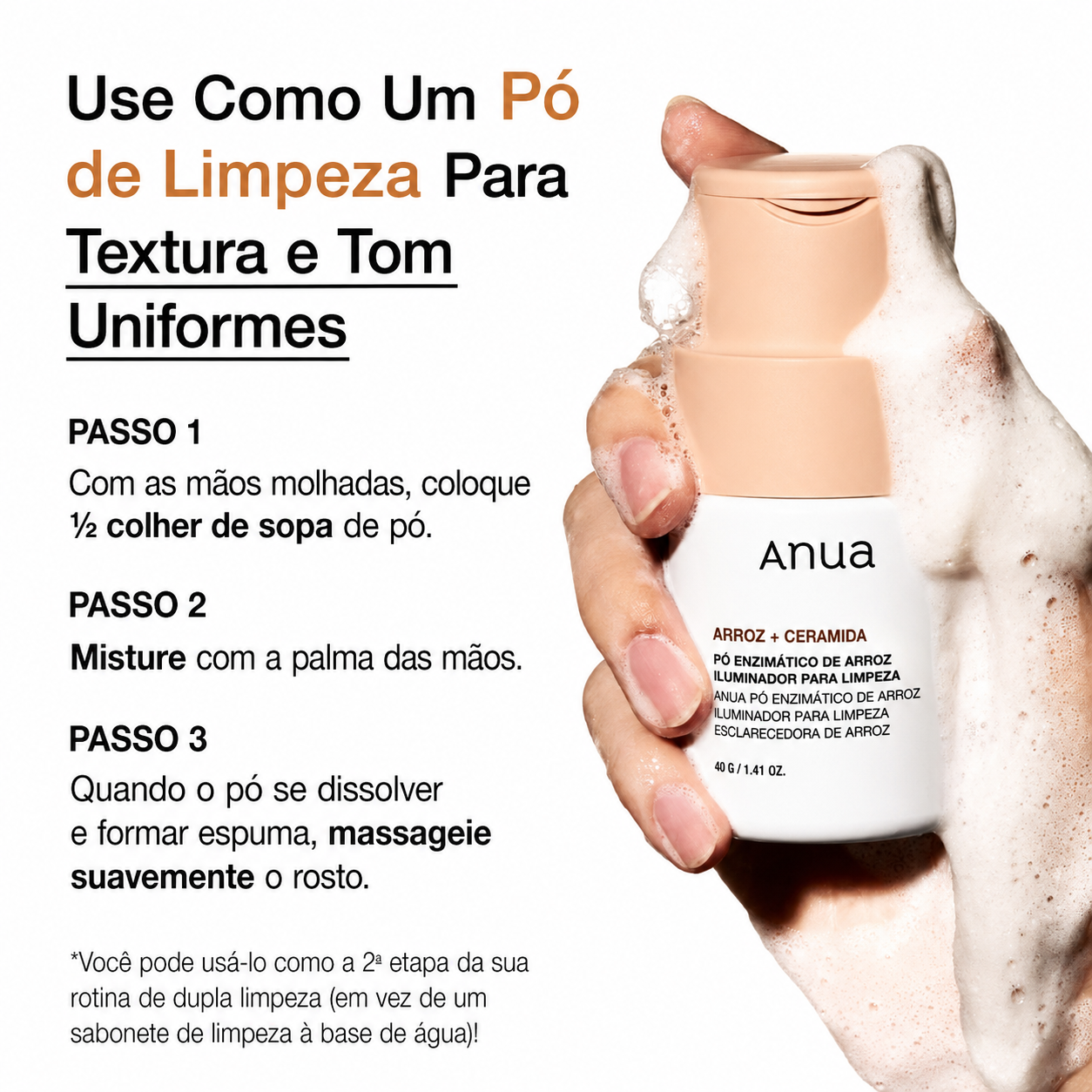 Esfoliante Facial em Pó Anua | Enzimas de Arroz + Ceramida