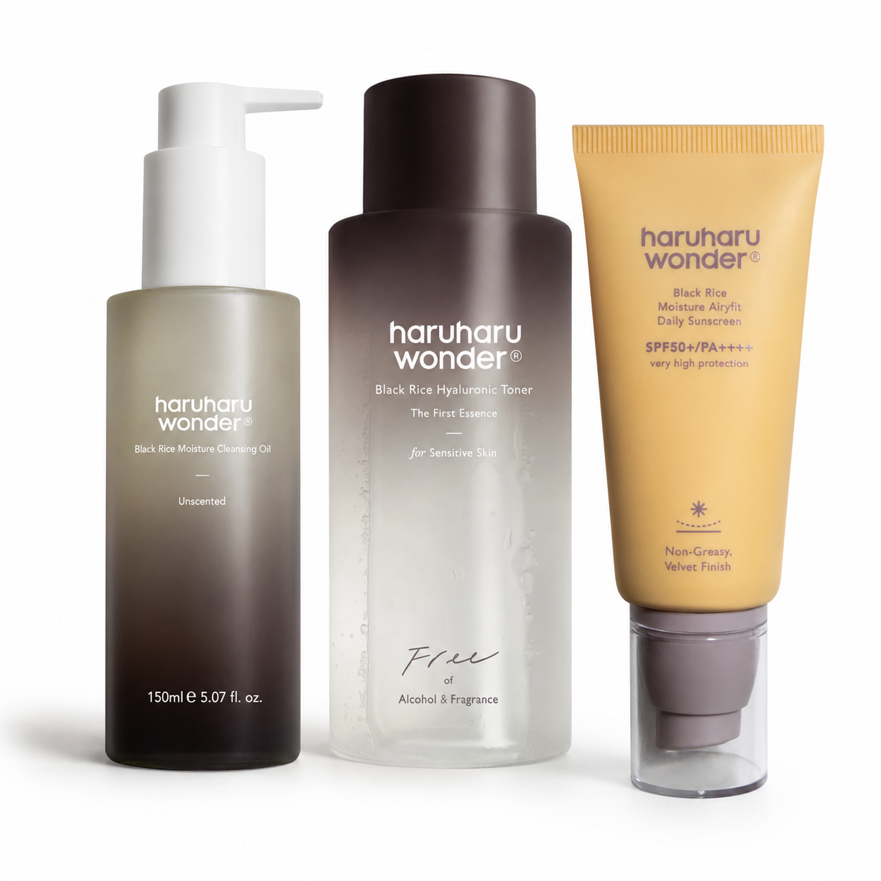 Kit Haruharu Wonder | Limpeza + Tônico + Protetor Solar Sensível