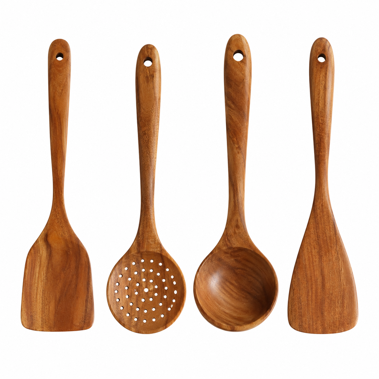 Kit Premium de Utensílios em Madeira