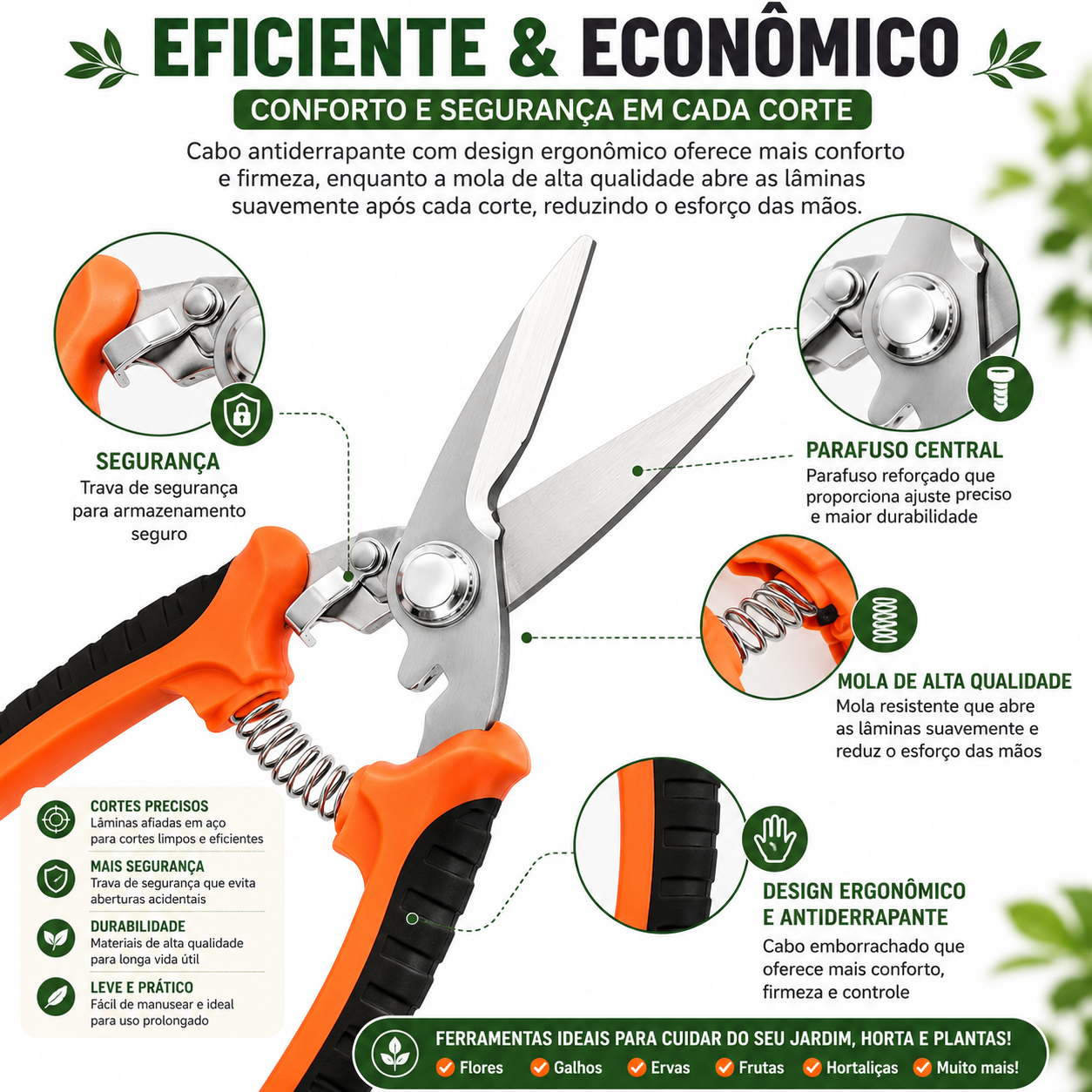 Kit Completo de Tesouras para Jardinagem