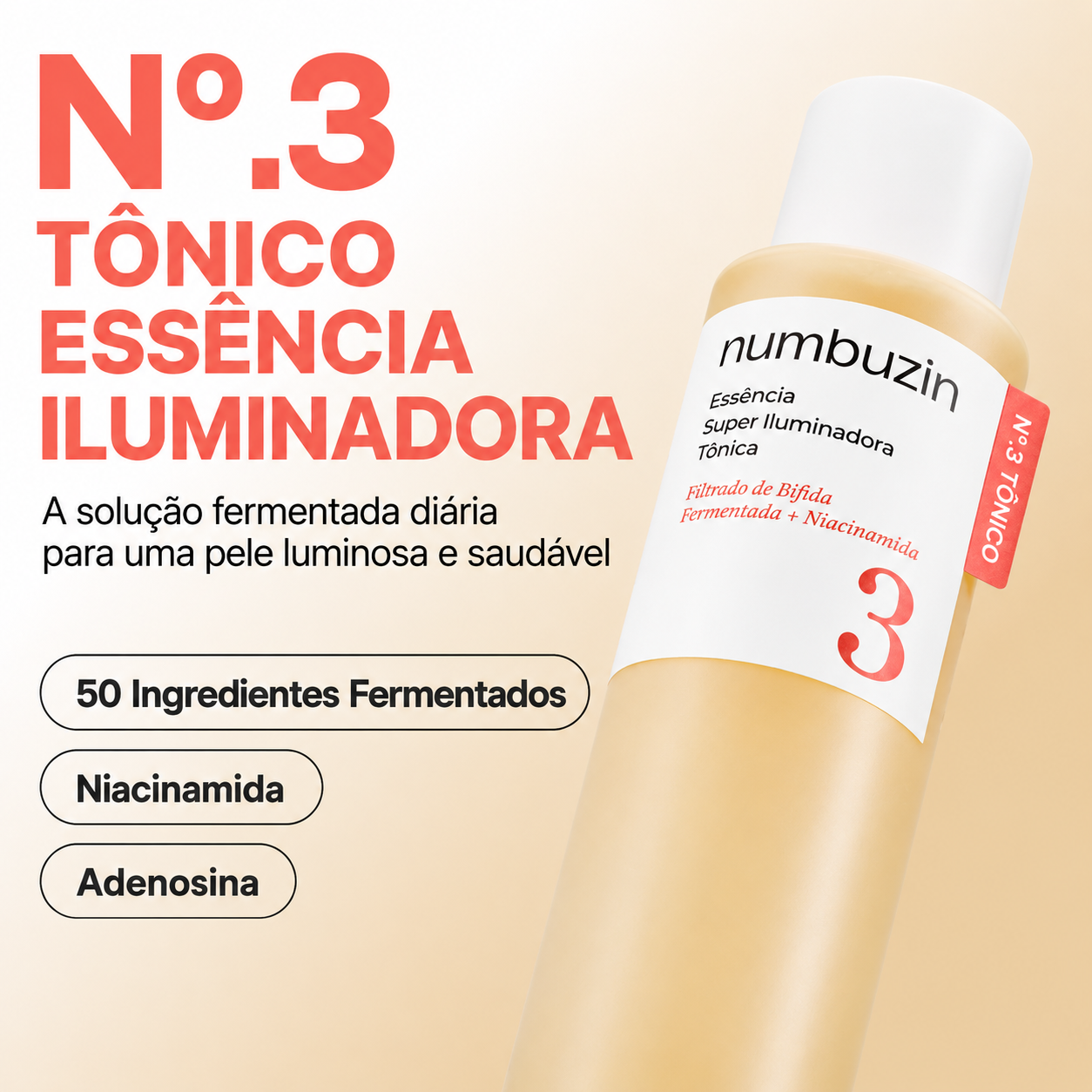 Tônico Facial Numbuzin No.3 Niacinamida | Fermentados Iluminador