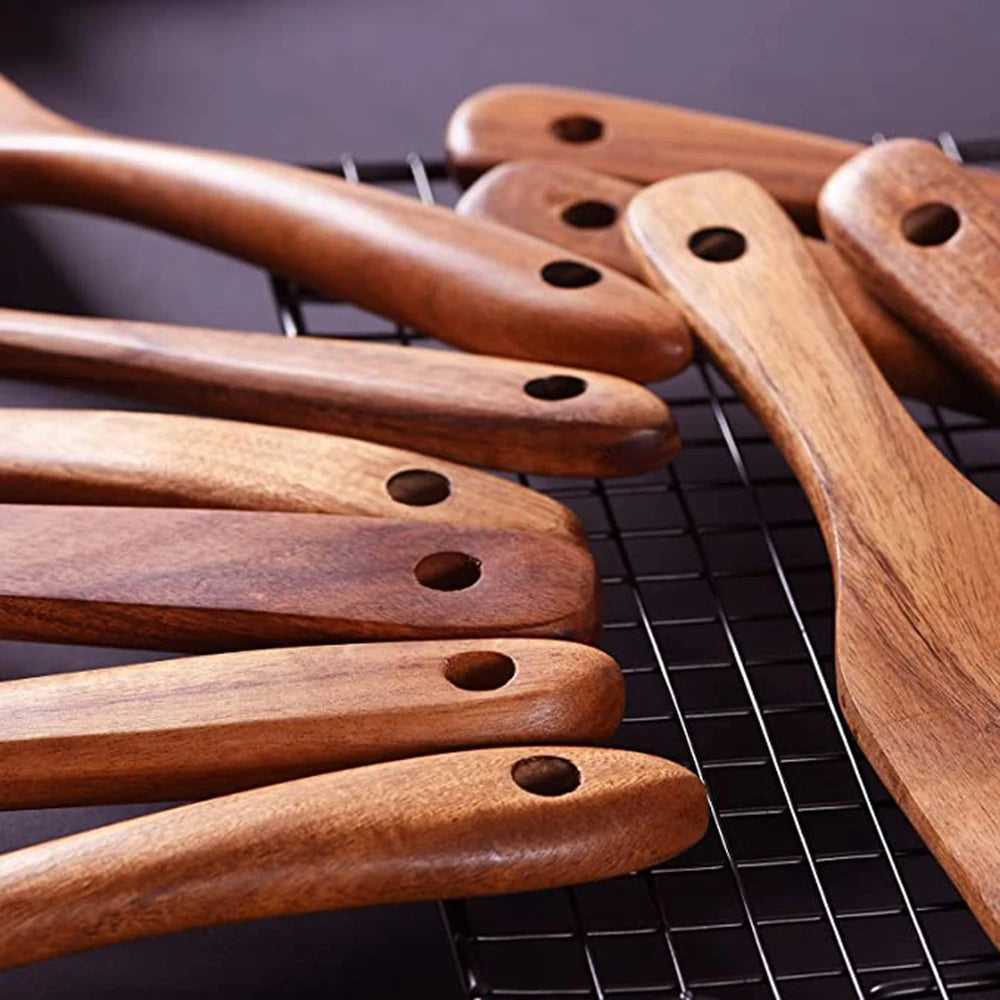 Kit Premium de Utensílios em Madeira