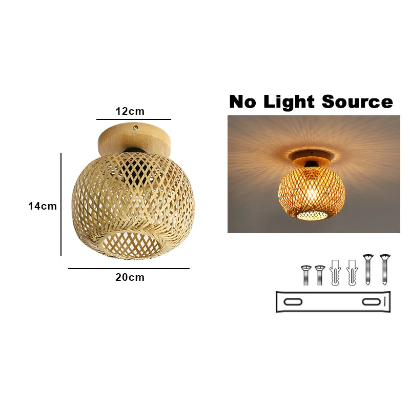 Luminária Pendente Artesanal em Bambu
