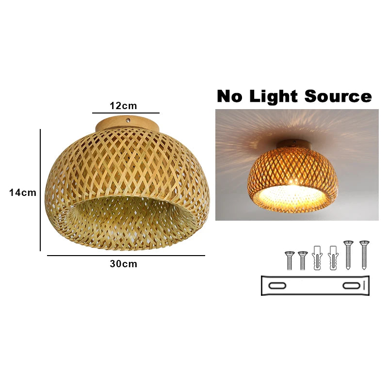 Luminária Pendente Artesanal em Bambu