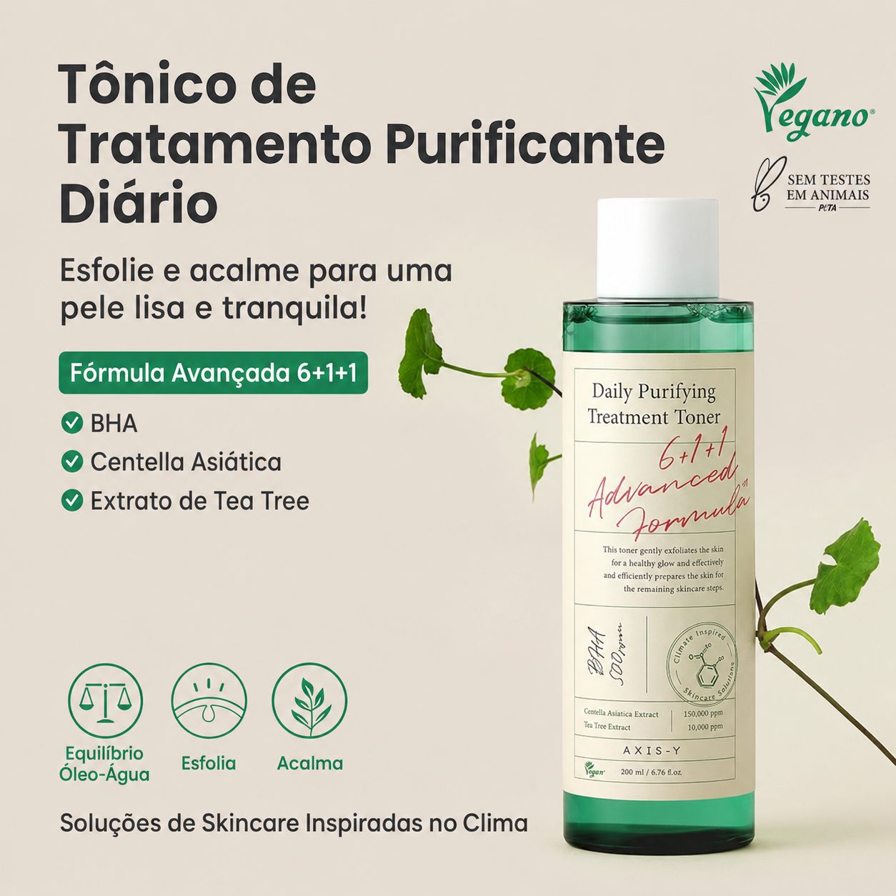 Tônico Facial Esfoliante Facial AXIS-Y para Poros com Centella Asiática
