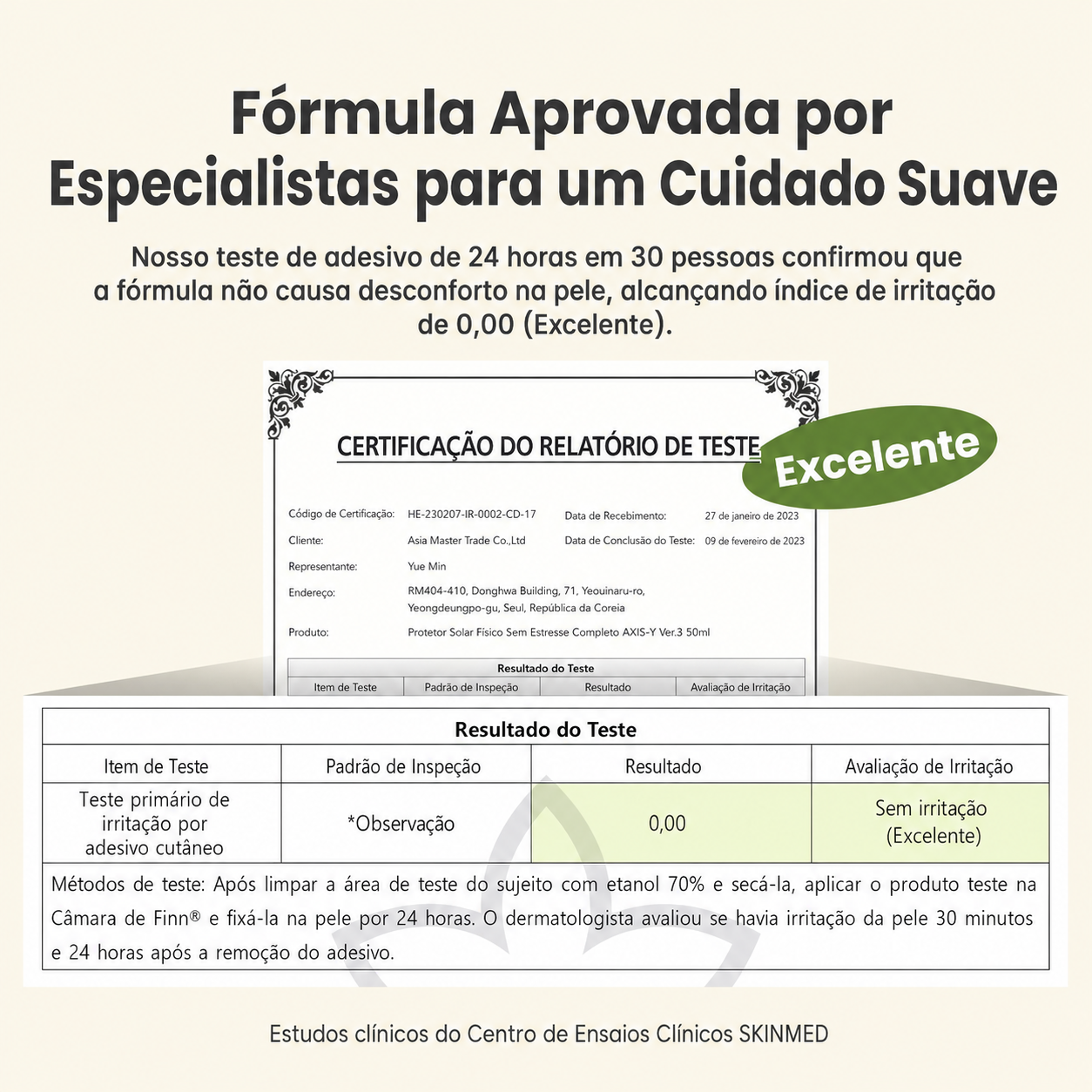 Protetor Solar Facial Mineral AXIS-Y FPS 50+ Com Óxido de Zinco
