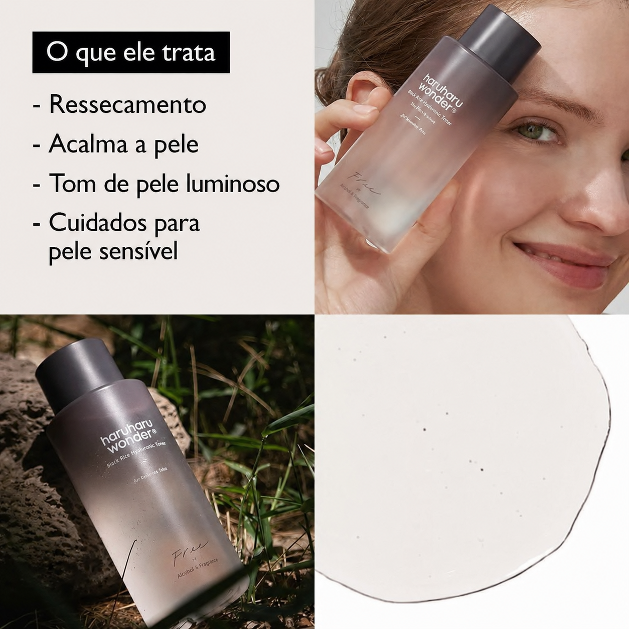 Tônico Facial Ácido Hialurônico Haruharu Wonder | Arroz Preto