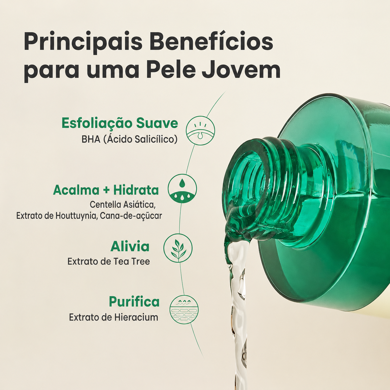 Tônico Facial Esfoliante Facial AXIS-Y para Poros com Centella Asiática