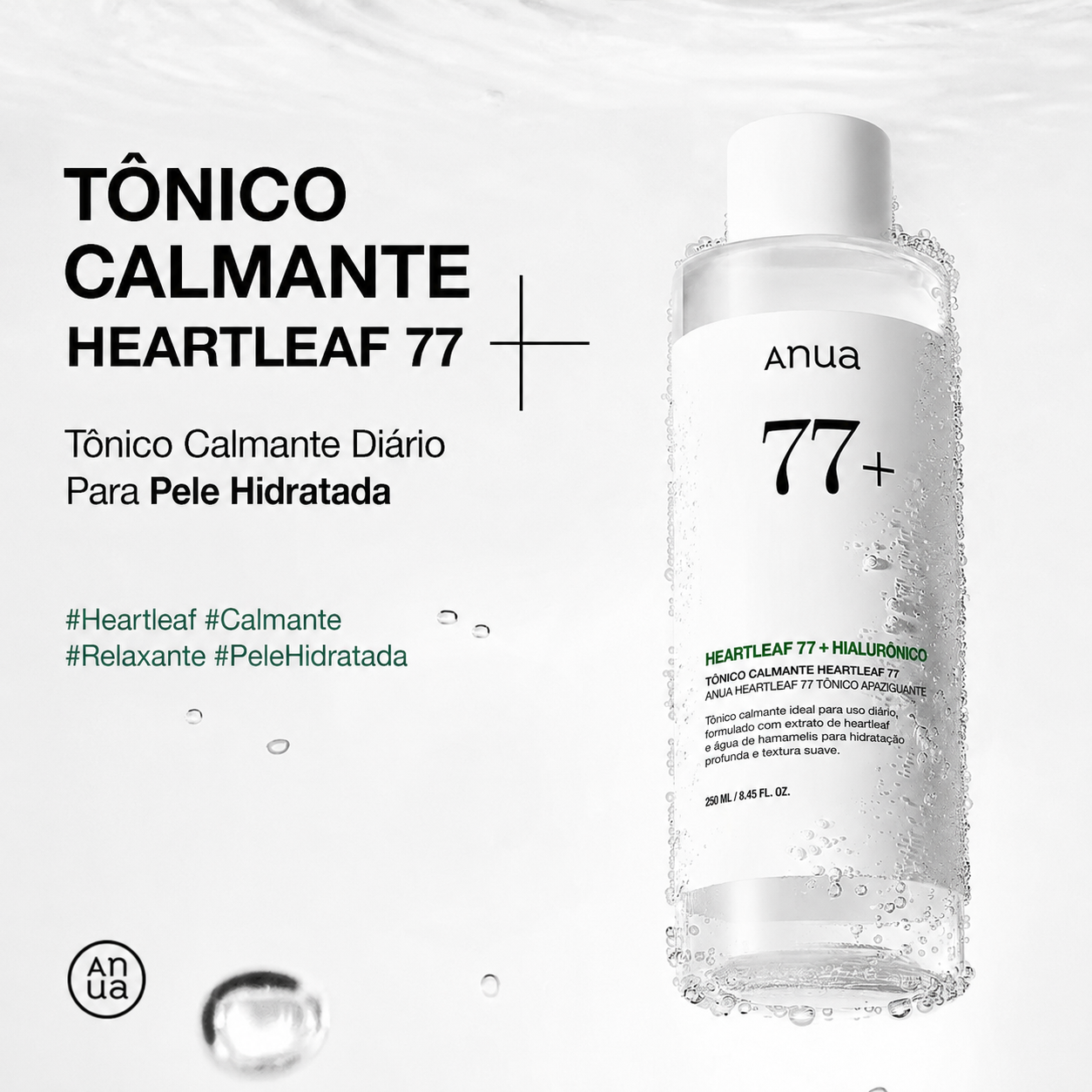 Tônico Facial Ácido Hialurônico Anua Heartleaf 77 Calmante