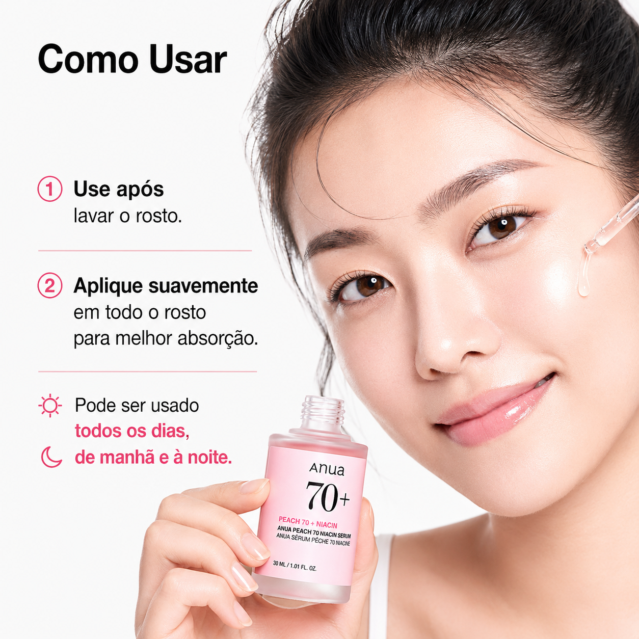 Sérum Niacinamida Anua Peach 70 | Extrato de Pêssego