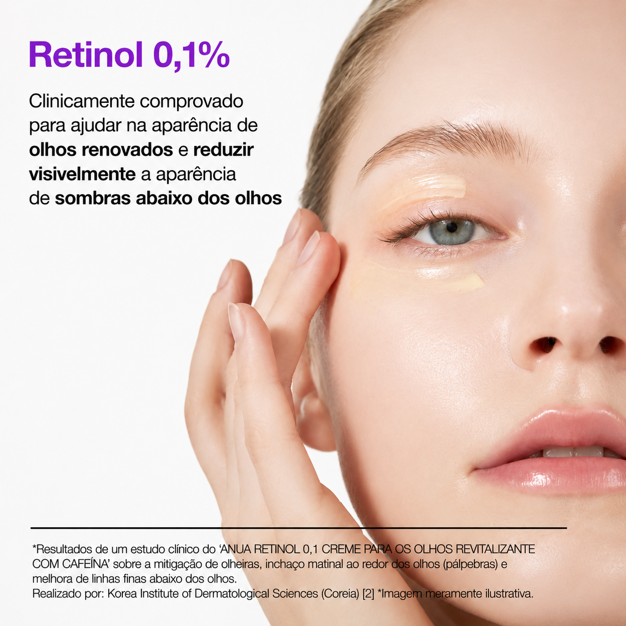 Creme para Olhos Anua | Retinol 0,1% + Cafeína - Olheiras e Linhas Finas
