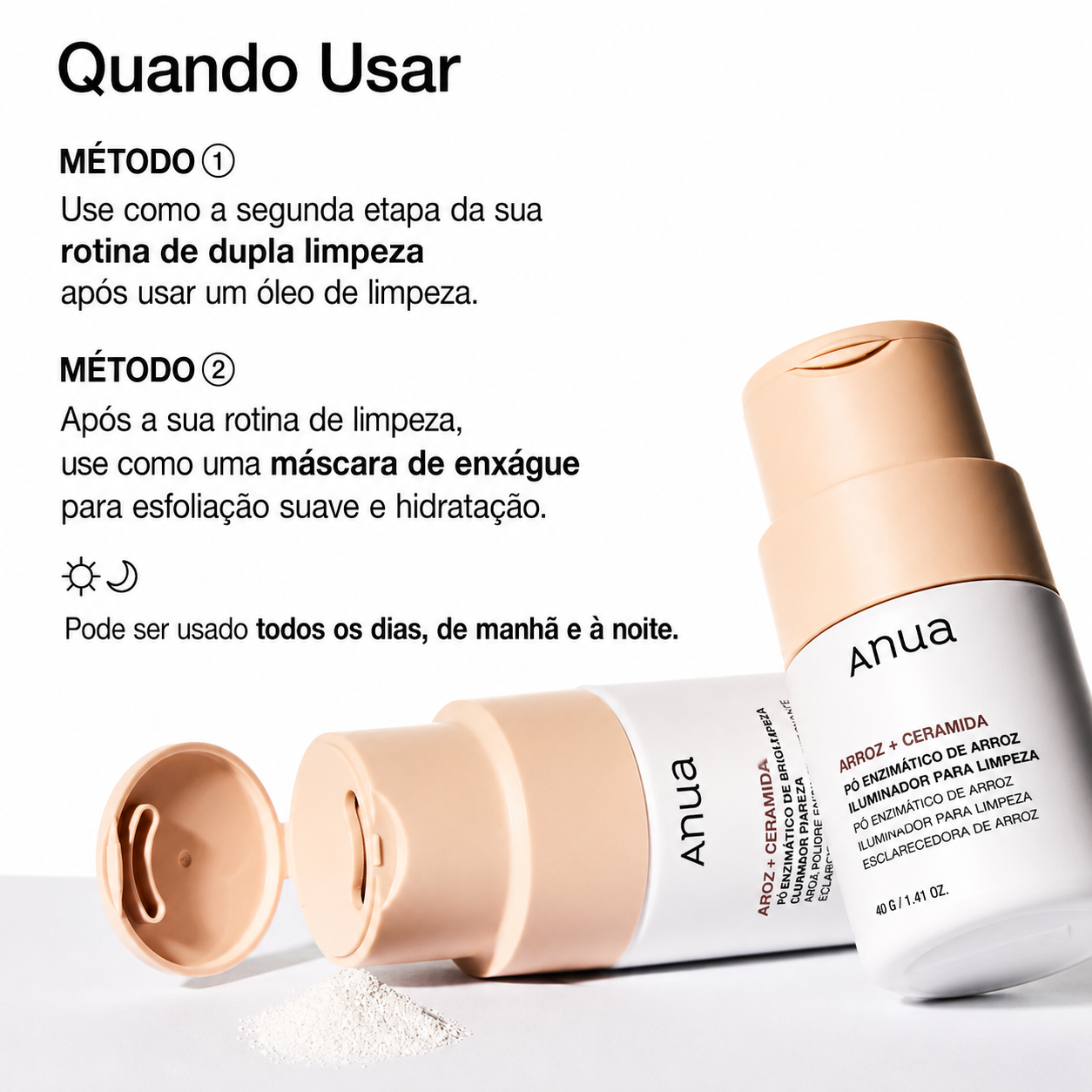 Esfoliante Facial em Pó Anua | Enzimas de Arroz + Ceramida