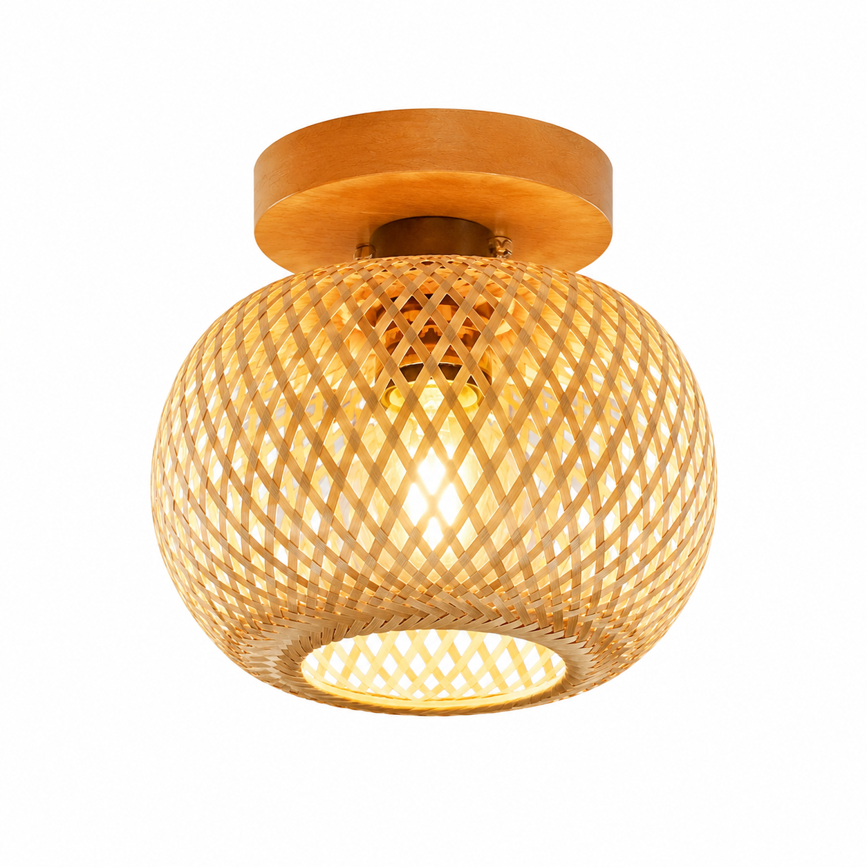 Luminária Pendente Artesanal em Bambu