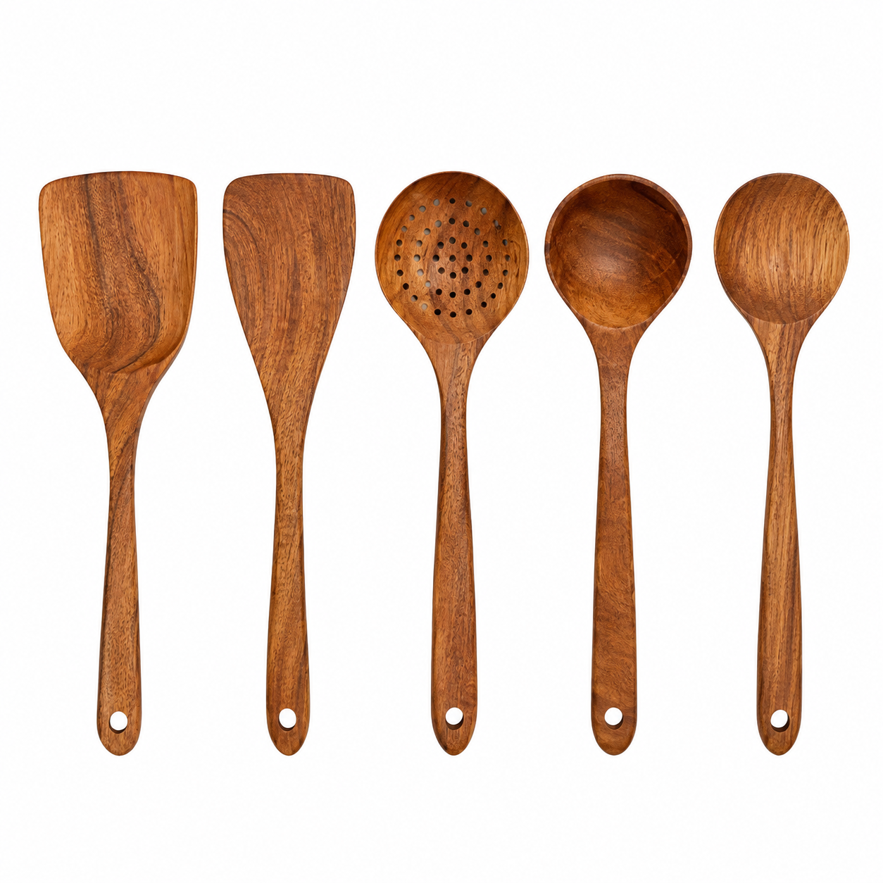 Kit Premium de Utensílios em Madeira