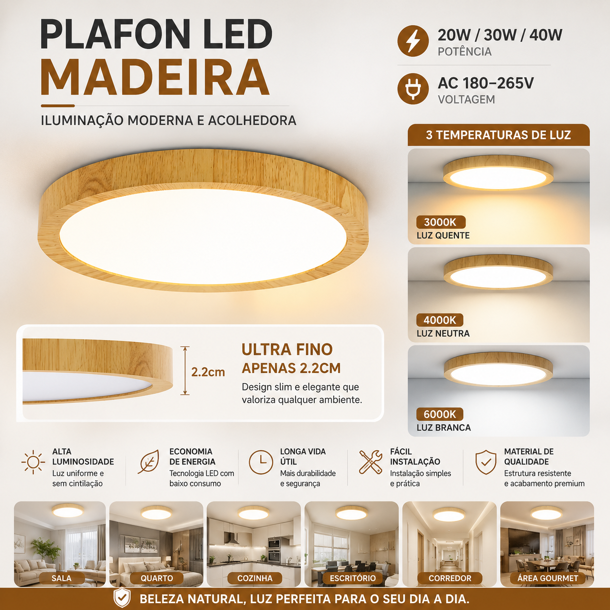 Plafon Led Ultra Fino Premium