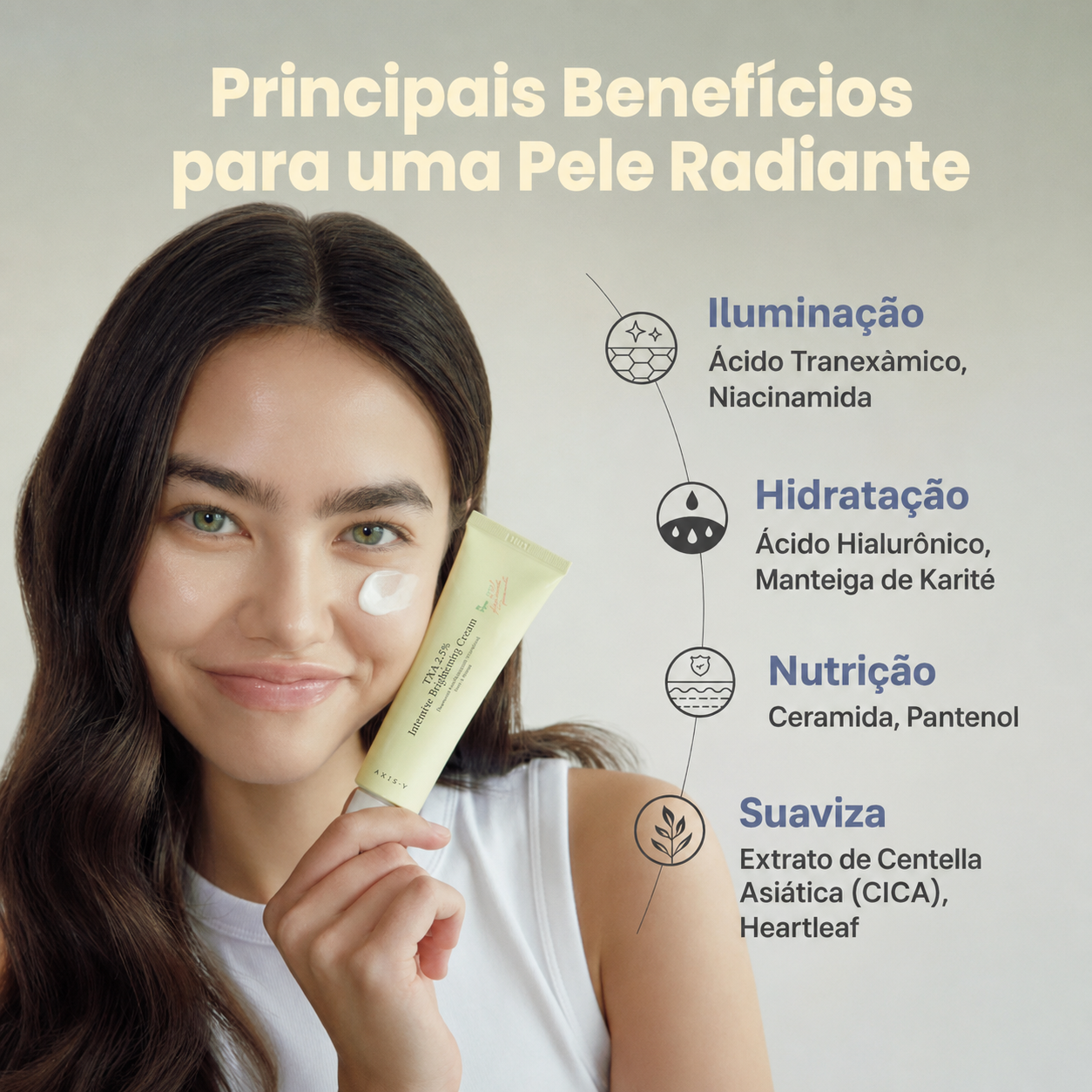 Creme Clareador Ácido Tranexâmico 2,5% AXIS-Y | Niacinamida com Centella Asiática