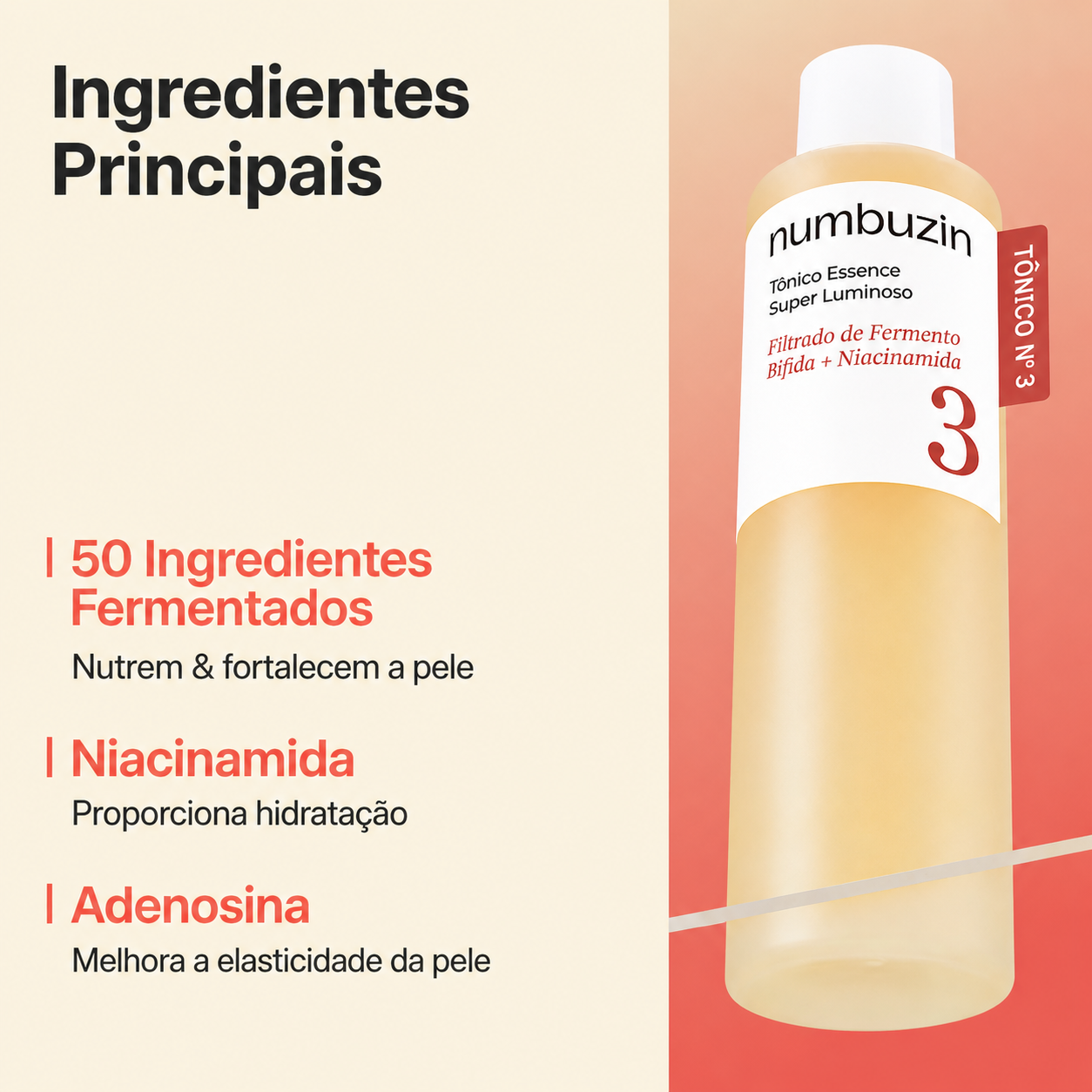 Tônico Facial Numbuzin No.3 Niacinamida | Fermentados Iluminador