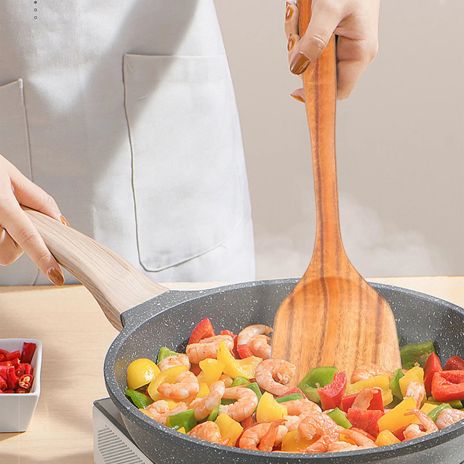 Kit Premium de Utensílios em Madeira