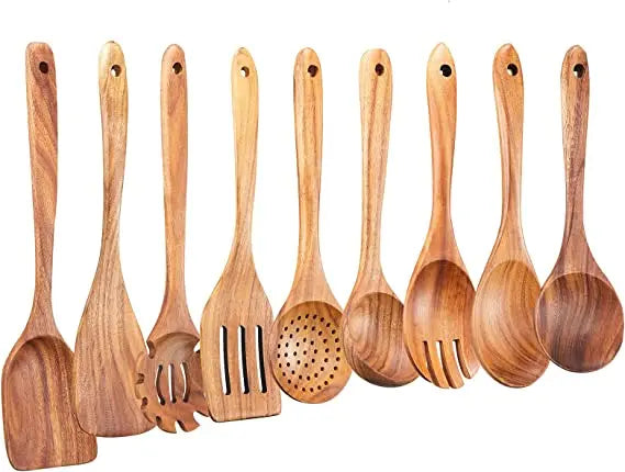 Kit Premium de Utensílios em Madeira