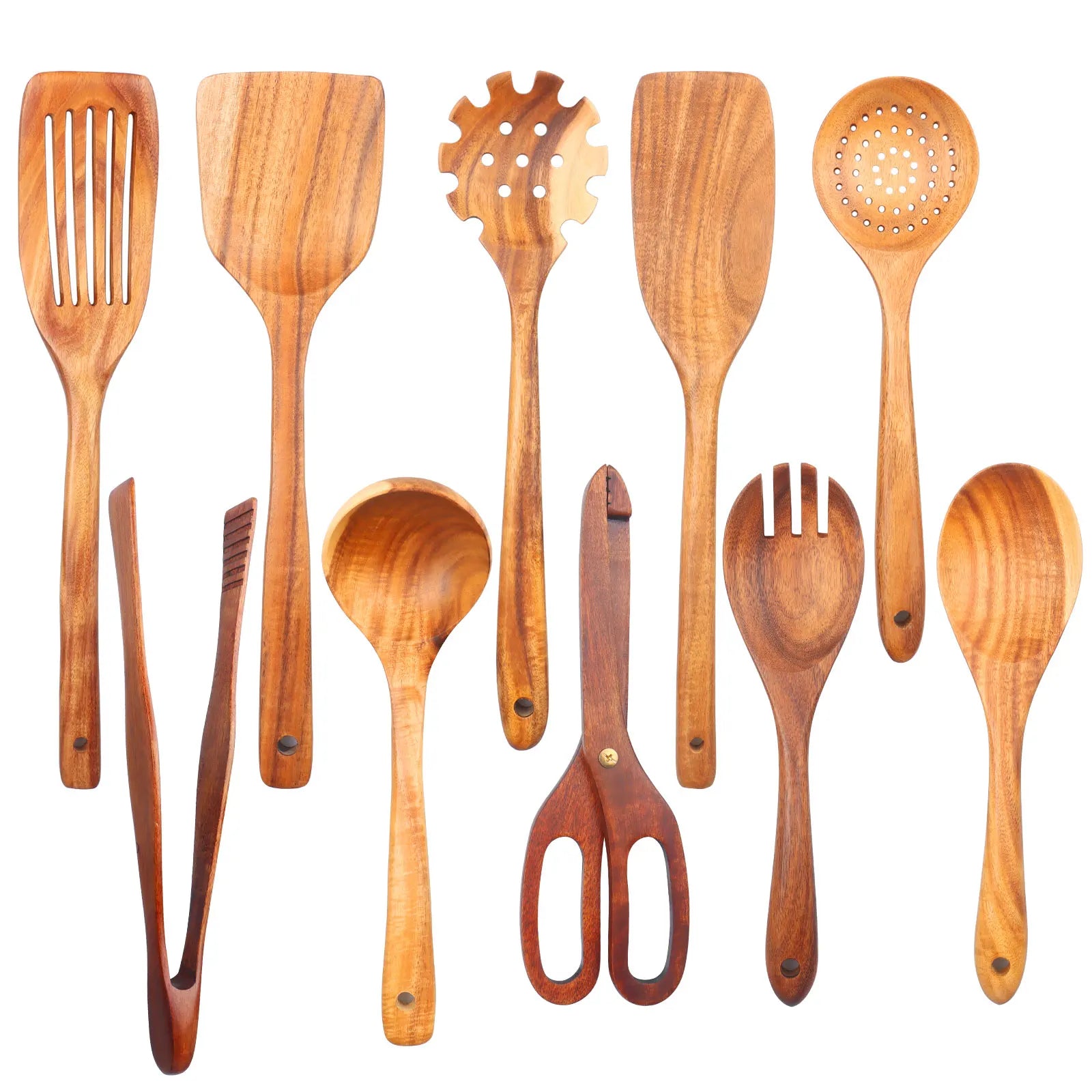 Kit Premium de Utensílios em Madeira