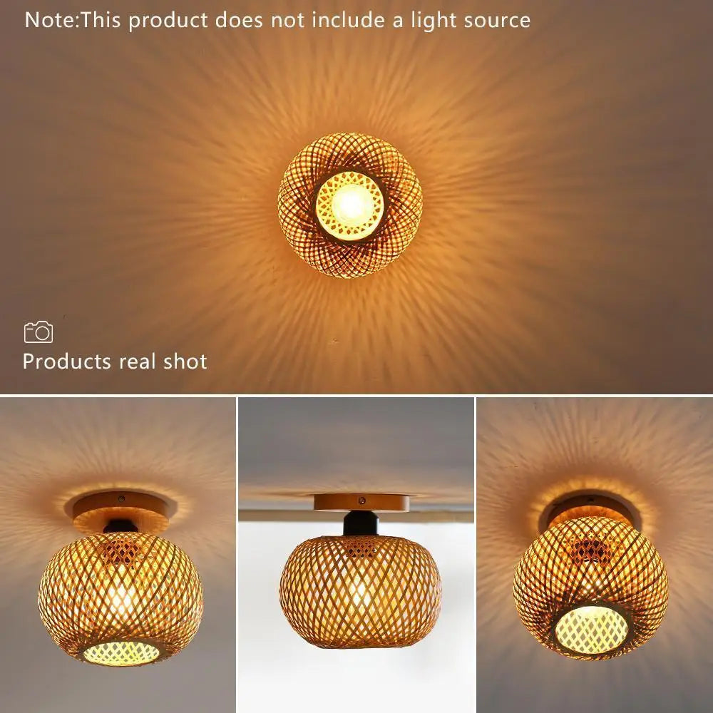 Luminária Pendente Artesanal em Bambu