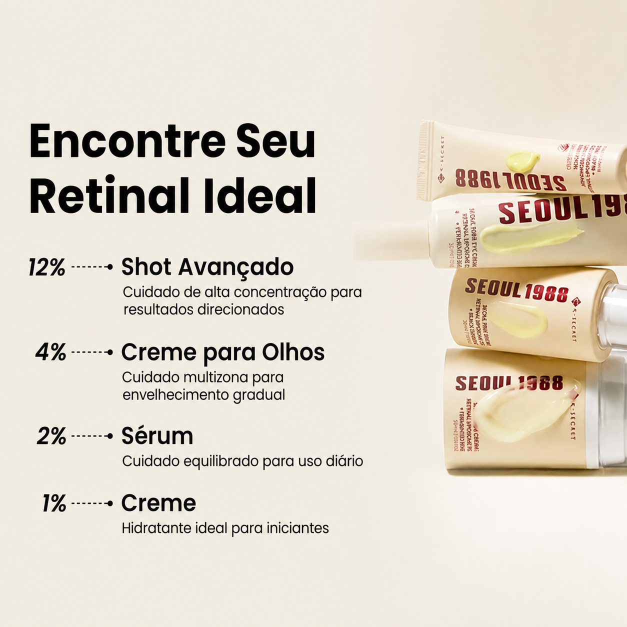 Creme Facial Retinal 1% + Niacinamida K-Secret Seoul 1988 | Manchas Escuras