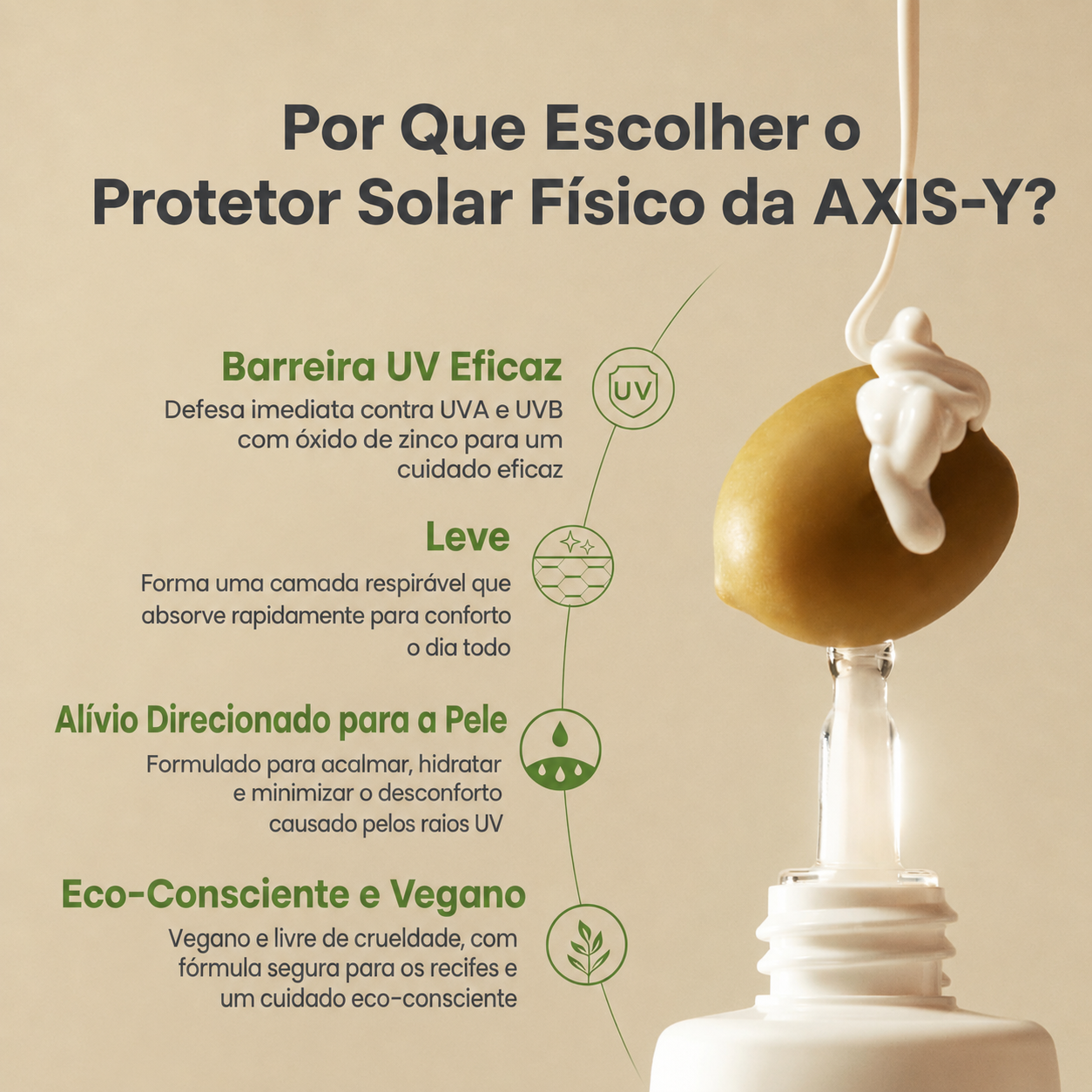 Protetor Solar Facial Mineral AXIS-Y FPS 50+ Com Óxido de Zinco