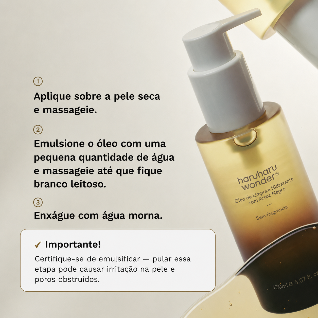 Óleo de Limpeza Facial Haruharu Wonder | Arroz Negro Hidratante