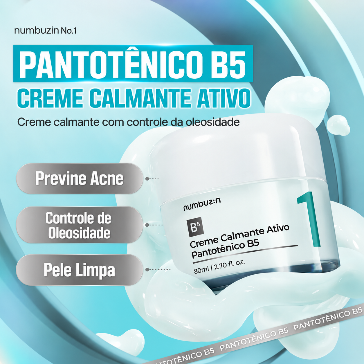 Hidratante Facial Numbuzin No.1 Ácido Pantotênico + Niacinamida 4%
